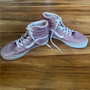 Vans Pink Glitter High-Top Sneakers